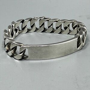Men's Vintage Sterling Silver Heavy I.D.  Bracelet.